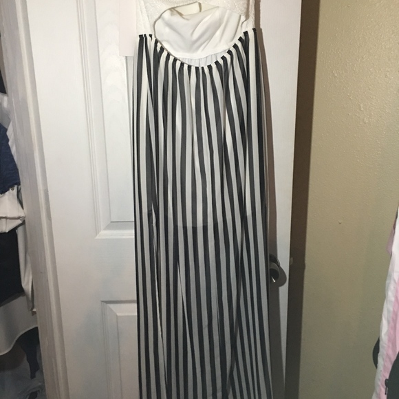 Ivory maxi strapless dress - Picture 4 of 6